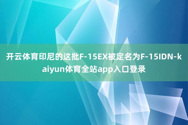开云体育印尼的这批F-15EX被定名为F-15IDN-kaiyun体育全站app入口登录