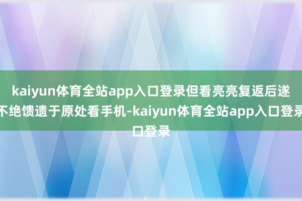 kaiyun体育全站app入口登录但看亮亮复返后遂不绝馈遗于原处看手机-kaiyun体育全站app入口登录