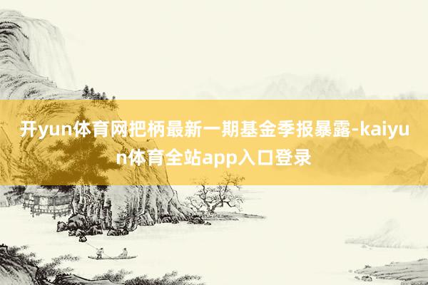 开yun体育网把柄最新一期基金季报暴露-kaiyun体育全站app入口登录