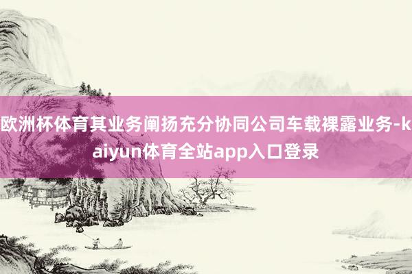 欧洲杯体育其业务阐扬充分协同公司车载裸露业务-kaiyun体育全站app入口登录