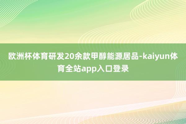 欧洲杯体育研发20余款甲醇能源居品-kaiyun体育全站app入口登录