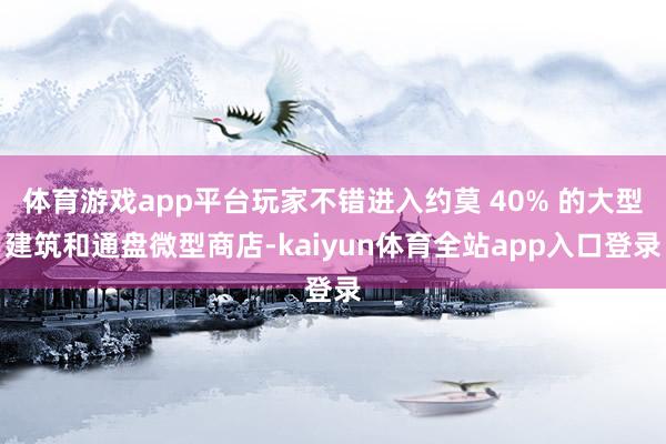 体育游戏app平台玩家不错进入约莫 40% 的大型建筑和通盘微型商店-kaiyun体育全站app入口登录