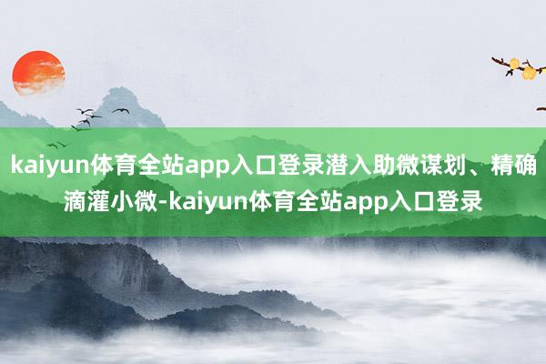 kaiyun体育全站app入口登录潜入助微谋划、精确滴灌小微-kaiyun体育全站app入口登录